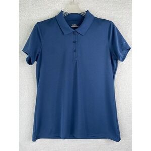 Under Armour Womens XL Blue HeatGear Short Sleeve Golf Polo Shirt Activewear